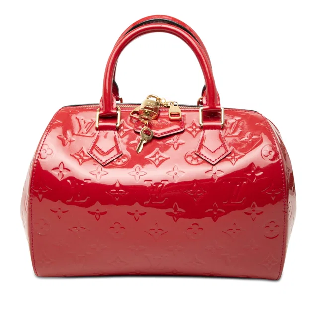 Red Louis Vuitton Monogram Vernis Montana Handbag in Red Leather from Designer Revival