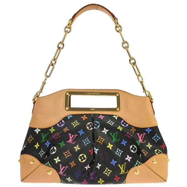 Louis Vuitton Black Multicolor Judy MM 2way Shoulder Handbag M40256 in Black Canvas from AMORE Vintage Tokyo