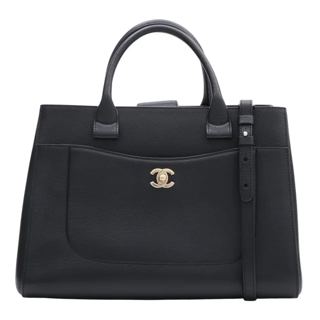 Chanel Neo Executive Caviar Skin Tote Bag, Black, manufactured circa 2017 in Black Caviar leather from VINTAGE QOO TOKYO