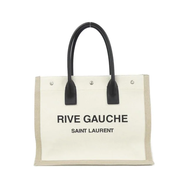 Saint Laurent 617481 FAABR Bag in 9054/GREIGE+BLACK+NATURAL / SILVER metal fittings cotton/linen from KOMEHYO