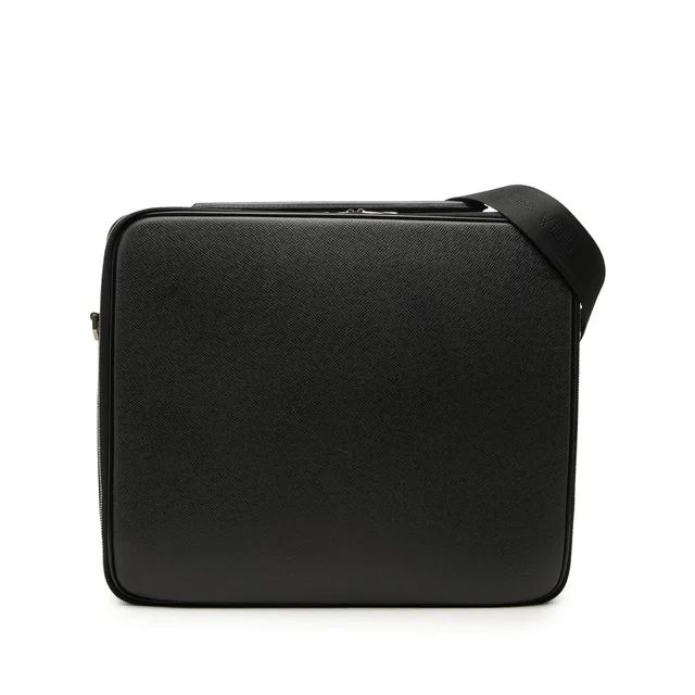 Black Louis Vuitton Taiga Porte Ordinateur Odessa Business Bag in Black Canvas from Designer Revival
