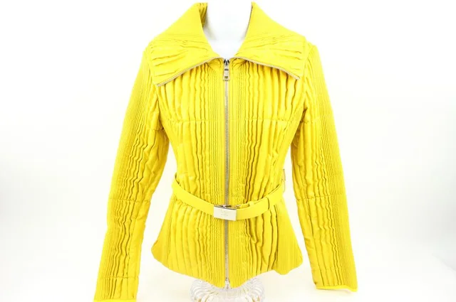 Prada Women's 34 US Yellow Quilted Blouson Jacket in Yellow from Bagriculture