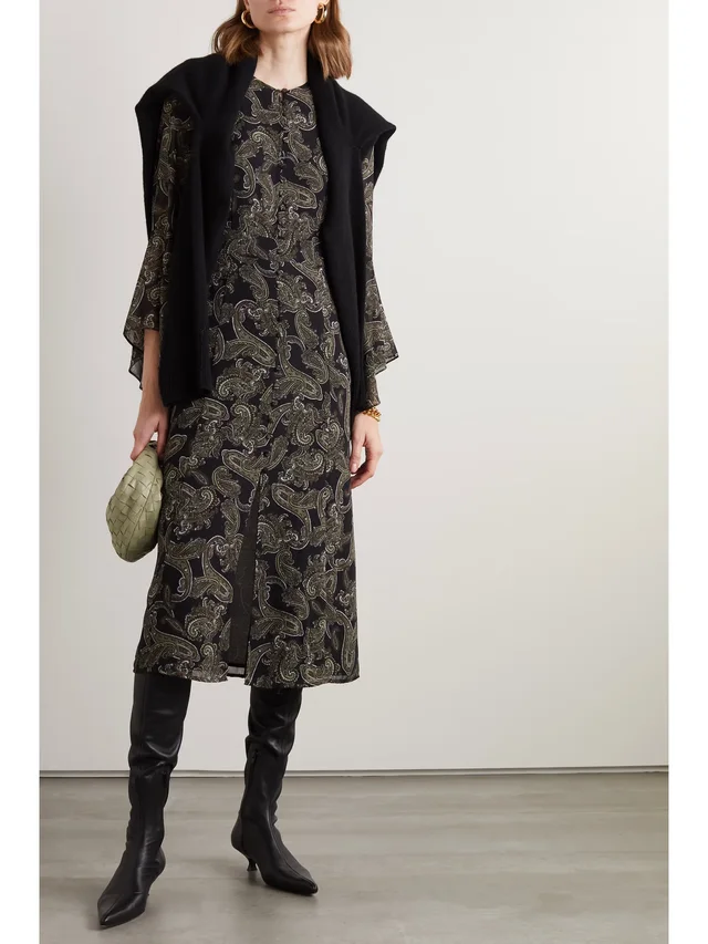 MICHAEL MICHAEL KORS Paisley-print recycled-chiffon midi dress in Green, photo 2 of 2 from NET-A-PORTER (Canada)