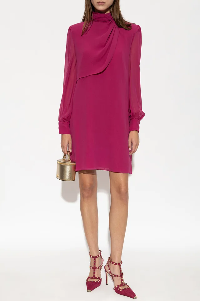 Valentino Draped High-Neck Dress, photo 5 of 5 from SENSER