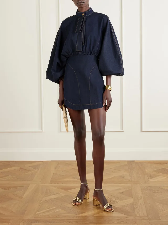 ZIMMERMANN Gathered denim mini dress in Blue, photo 2 of 2 from NET-A-PORTER (Canada)