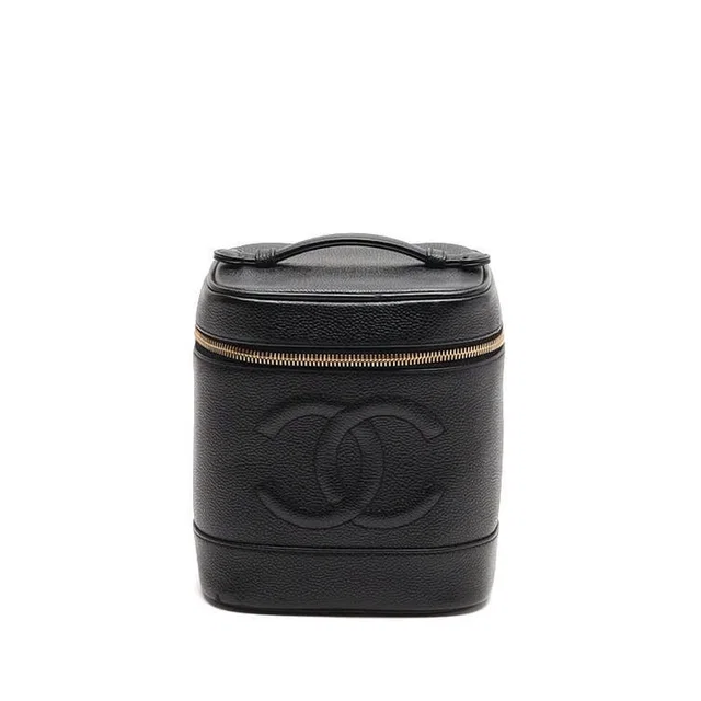 Chanel Coco Mark Vanity Bag in Caviar leather from A Retro Tale