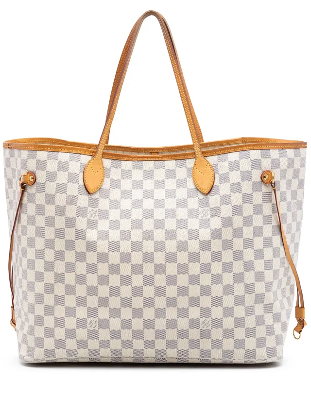 Louis Vuitton Pre-Owned 2014 Damier Azur Neverfull GM Tote Bag | White | FARFETCH in White Canvas from Farfetch
