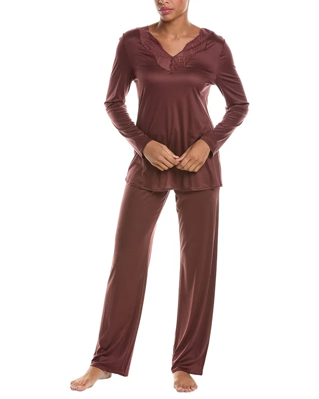 HANRO 2pc Lilith Lace Trim Pajama Set, image 1 of 1 from Rue La La