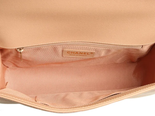 Chanel New Medium Beige Quilted Caviar Boy Bag in Beige Caviar leather from Ann's Fabulous Finds, photo 9 of 10