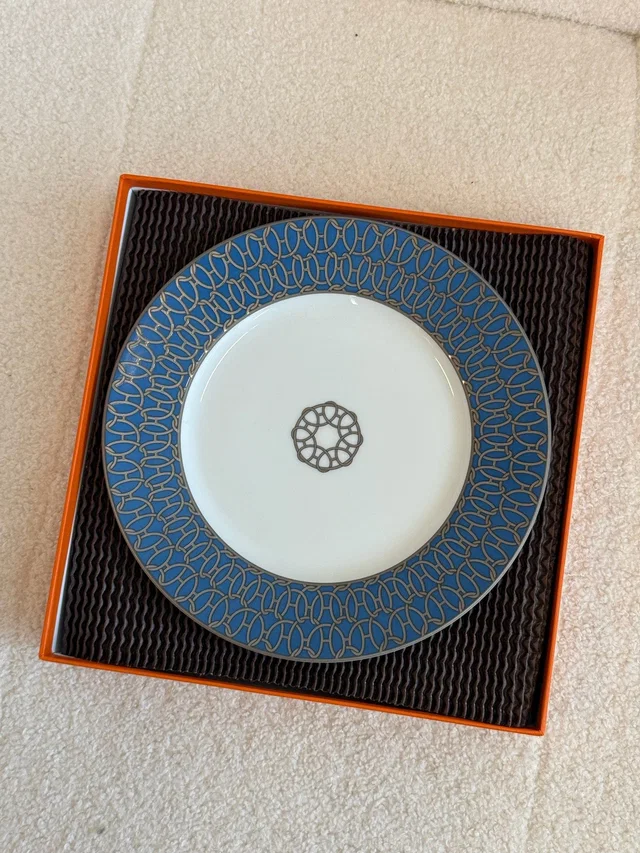 Hermès H Déco Dessert Plate Blue in Blue from Luxury Promise