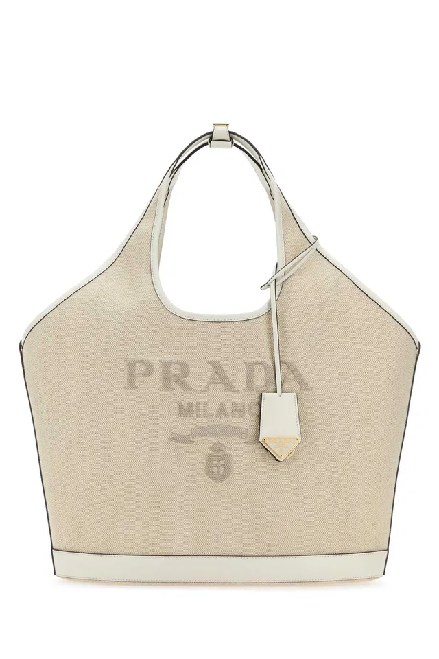 Prada Shoulder Bag — Beige in Beige Canvas from HEWI