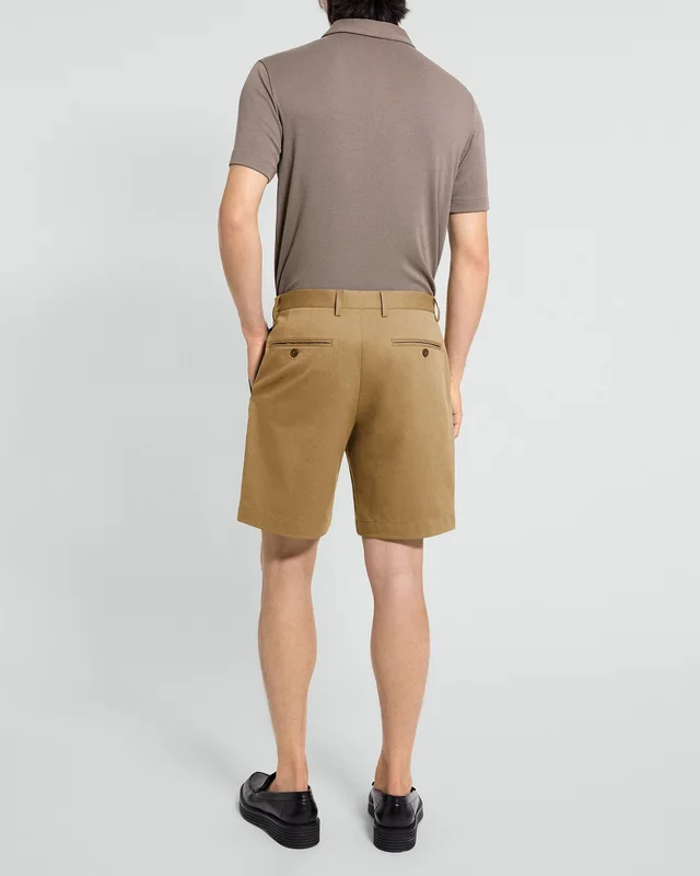 Theory Standard Chino Short in Moonsoft Cotton in FRESH KHAKI 97% Cotton, 3% Spandex, photo 3 of 10 from Theory