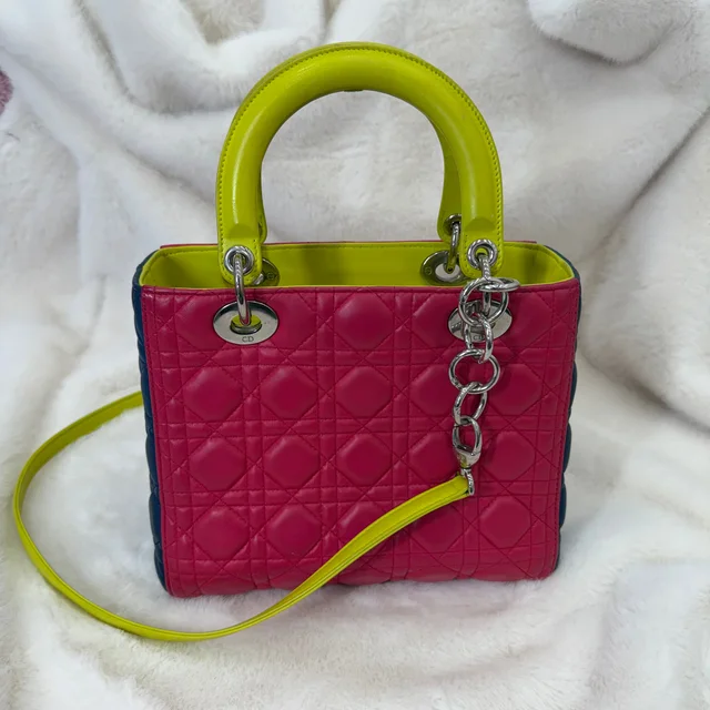 Lady Dior Tricolor Medium Crossbody Bag in Lambskin from SparklesnDreams