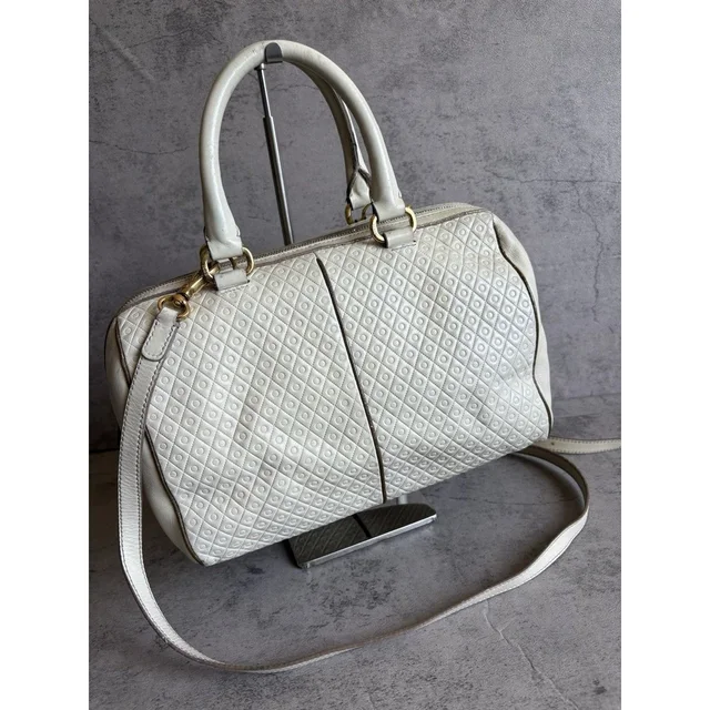 Tod's Signature Embossed Leather Boston Satchel Ivory Crossbody Bag Authentic in white Leather from Poshmark