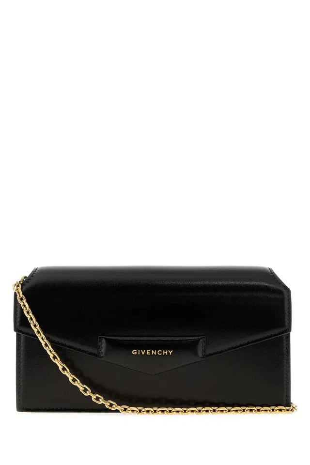 Givenchy Leather Chain-Strap Clutch — Black in Black Leather from HEWI