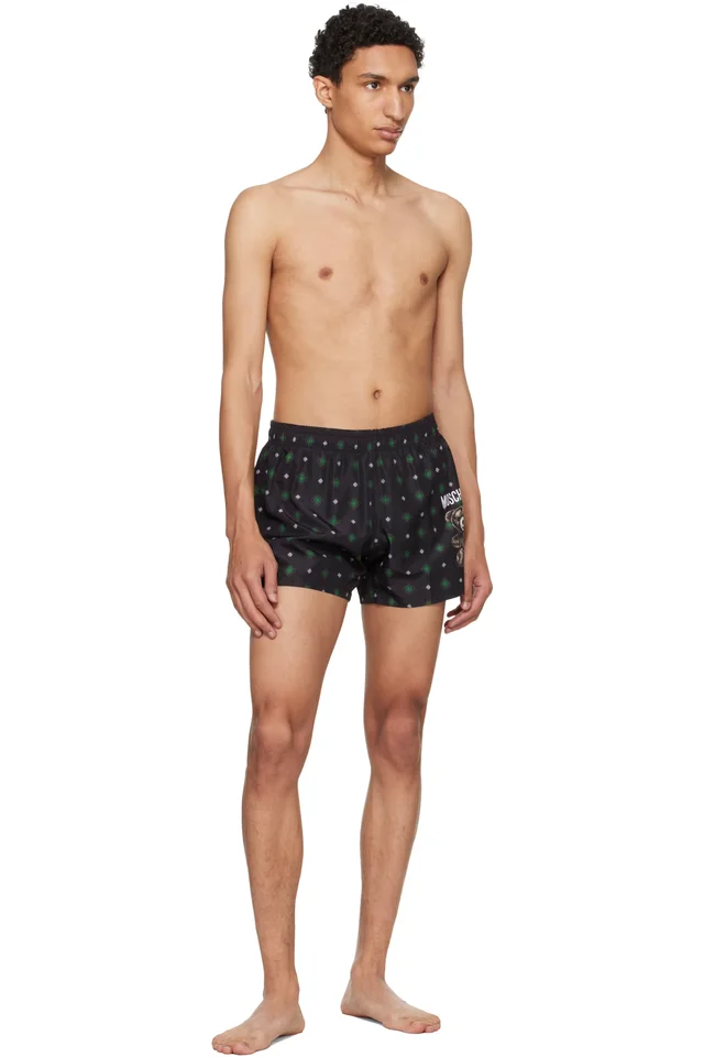 Moschino Black Teddy Swim Shorts, photo 4 of 4 from SSENSE