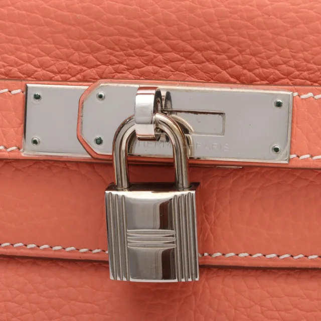 Hermès 2013 Kelly 28 Crevette in Clemence leather from VINTAGE QOO TOKYO, photo 14 of 16