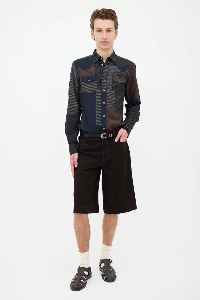 Dolce & Gabbana Gold Patchwork Shirt in Gold from VSP Consignment