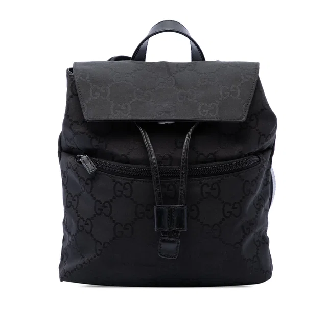 Black Gucci GG Nylon Backpack in Black Nylon from Designer Revival