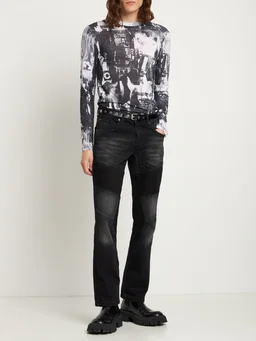 Jaded London Flare jeans with contrast details in 100% Cotton, photo 2 of 9 from LUISAVIAROMA
