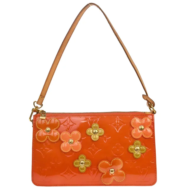 Louis Vuitton 2002 Orange Vernis Flower Lexington Handbag M92247 in Orange Patent leather from AMORE Vintage Tokyo