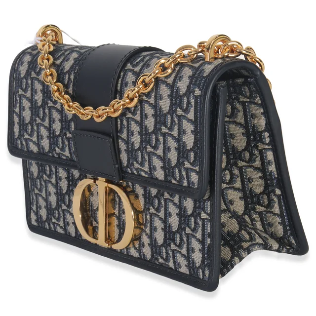 Dior Blue Oblique 30 Montaigne Chain Bag Canvas Handbag in Blue Canvas from HEWI, photo 2 of 2