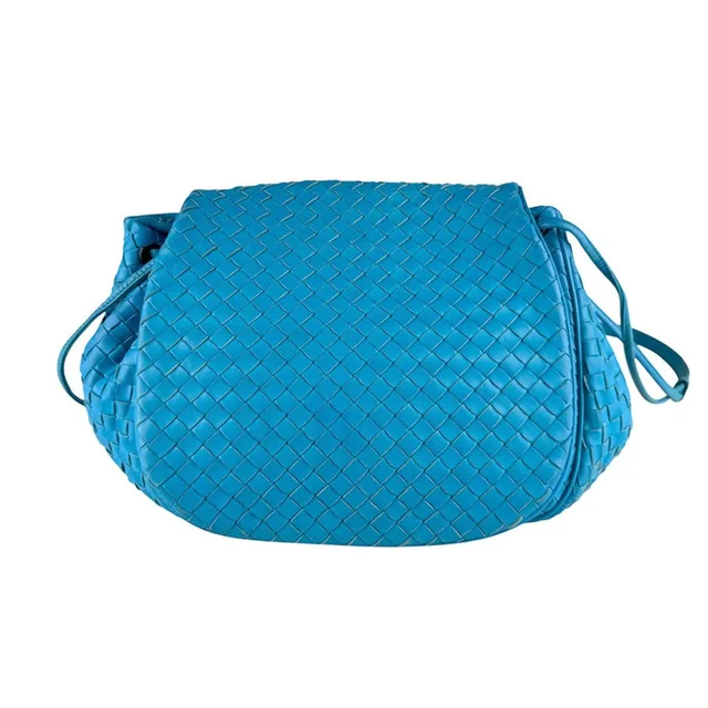 Bottega Veneta Leather Intrecciato Shoulder Bag in blue Woven leather from Poshmark
