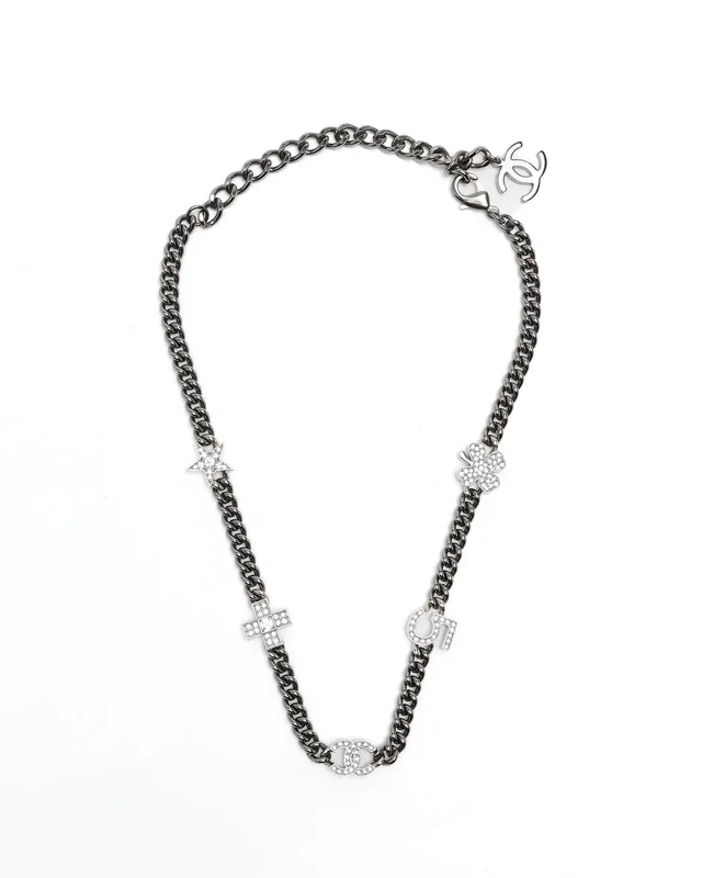 Chanel Strass Charm Station Choker Necklace from A Retro Tale, photo 2 of 5