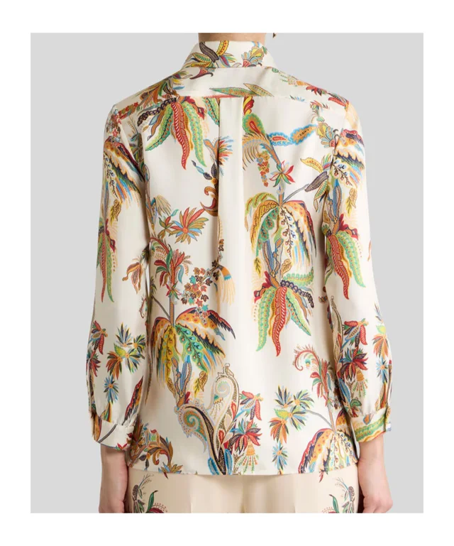 Etro SILK TWILL SHIRT WITH PAISLEY FOLIAGE MOTIF, photo 2 of 3 from SENSER