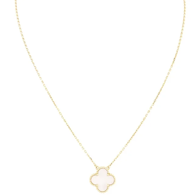 Van Cleef & Arpels Vintage Alhambra Mother of Pearl 18k Yellow Gold Necklace in Yellow from Luxe.It.Fwd