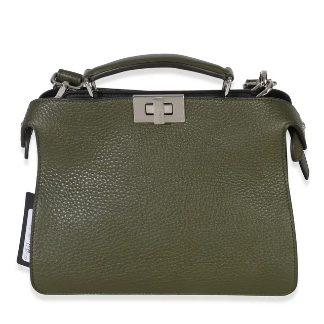 Fendi Olive Calfskin Leather Mini Peekaboo Iseeu Bag Green Handbag in Green Calfskin from HEWI
