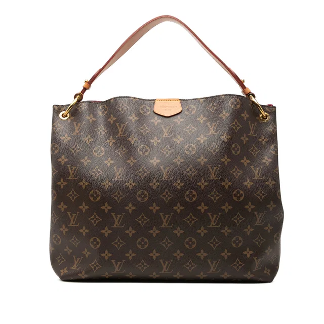 Brown Louis Vuitton Monogram Graceful MM Shoulder Bag in Brown Coated canvas from Designer Revival