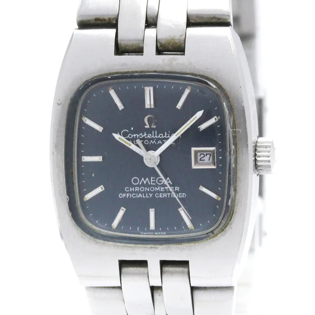 Omega Constellation Cal 685 Steel Automatic Ladies Watch 568.0020 Vintage in Blue from Elady