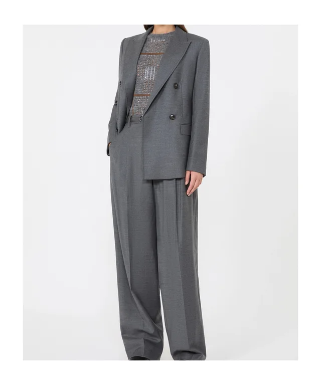 Max Mara Wool, mohair and cashmere gilet - Medium grey, photo 4 of 5 from SENSER