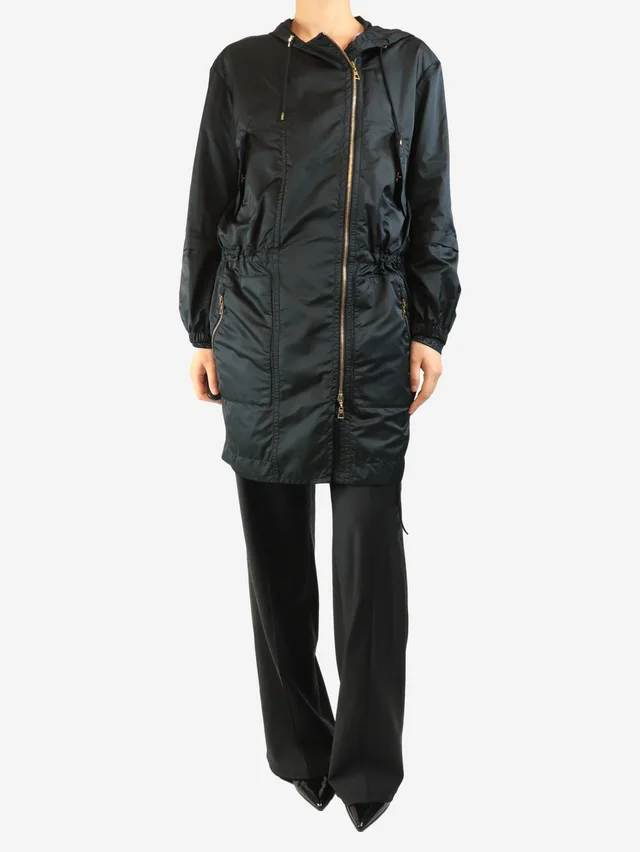 Louis Vuitton Black hooded parka - size UK 8 in Black from Sign of the Times