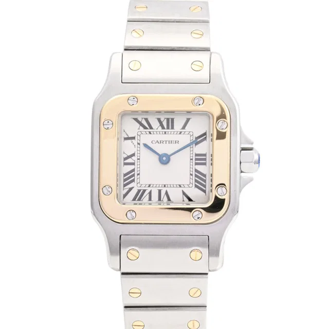 Cartier Santos Galbee SM W20012C4 Quartz Ivory in White from VINTAGE QOO TOKYO
