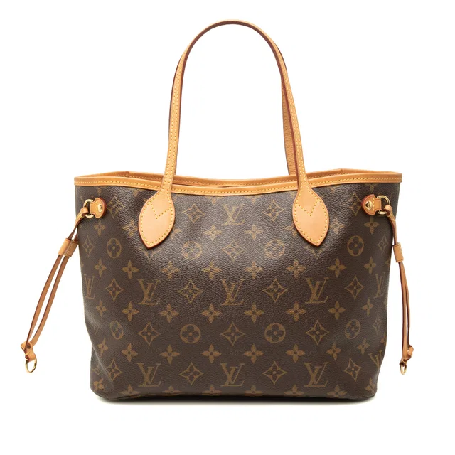Brown Louis Vuitton Monogram Neverfull PM Tote Bag in Brown Coated canvas from Designer Revival