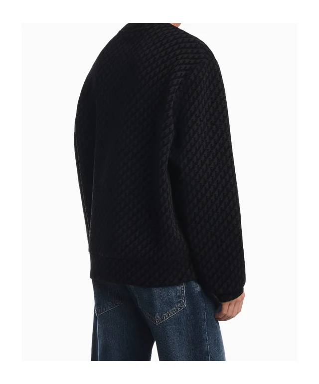Emporio Armani monogram-pattern crew-neck sweater, photo 6 of 6 from SENSER