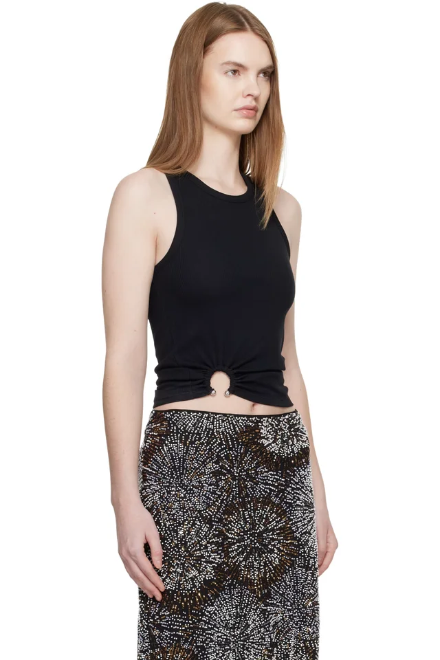 Rabanne Black Signature Piercing Tank Top, photo 2 of 4 from SSENSE