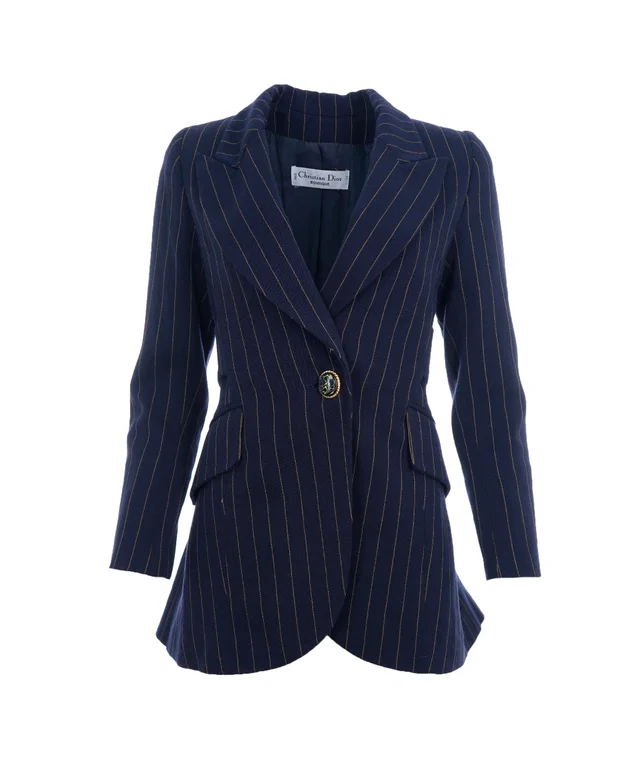 Dior Vintage Pinstriped Single Breasted Blazer from Luxury Promise