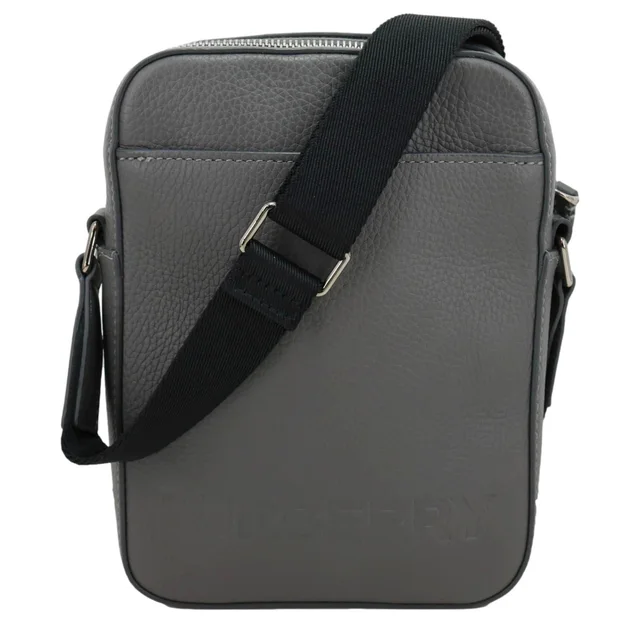 Burberry Thornton Small Embossed Leather Crossbody Bag Grey in Grey Leather from Dallas Designer Handbags