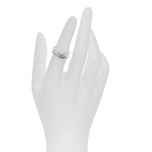 Gucci Sterling Silver 6mm Interlocking G Open Band Ring 50 5.25 in Silver from FASHIONPHILE, photo 2 of 5
