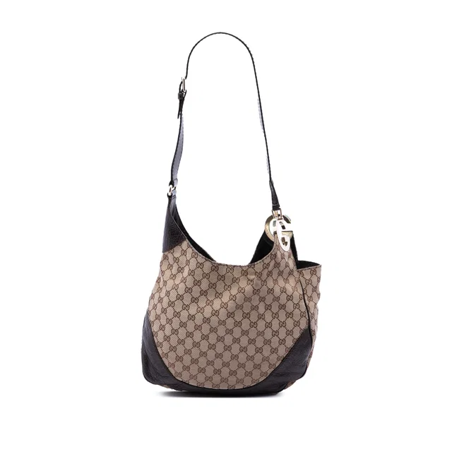 Beige Gucci GG Canvas Charlotte Crossbody in Beige Canvas from Designer Revival