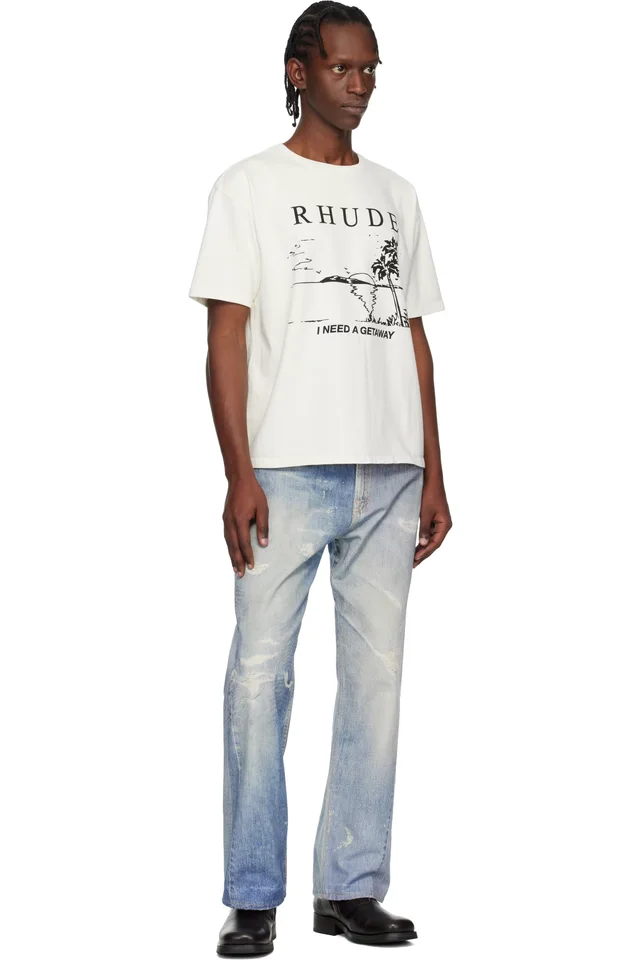Rhude Off-White 'I Need A Getaway' T-shirt, photo 4 of 4 from SSENSE