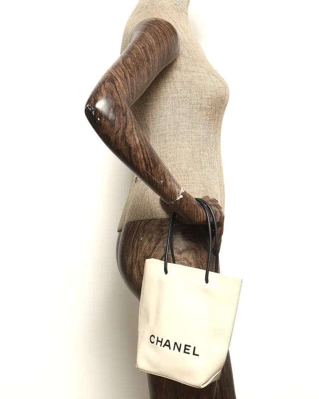 Chanel 2008s Small Vertical Shopping Tote Bag in Leather from A Retro Tale, photo 9 of 9