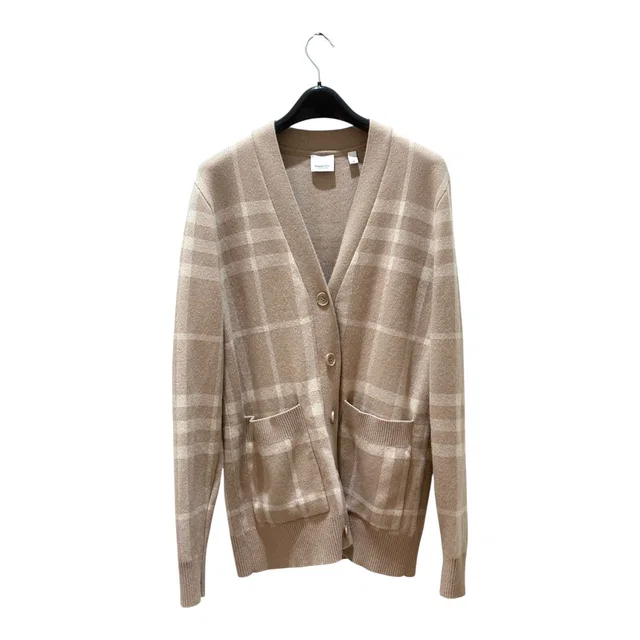 Burberry Classic Check Wool Cardigan #M in Wool from Luxury Promise