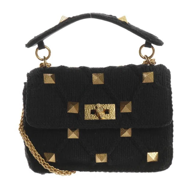 Valentino Garavani Roman Stud Schultertasche Schwarz in Schwarz from Buddy And Selly