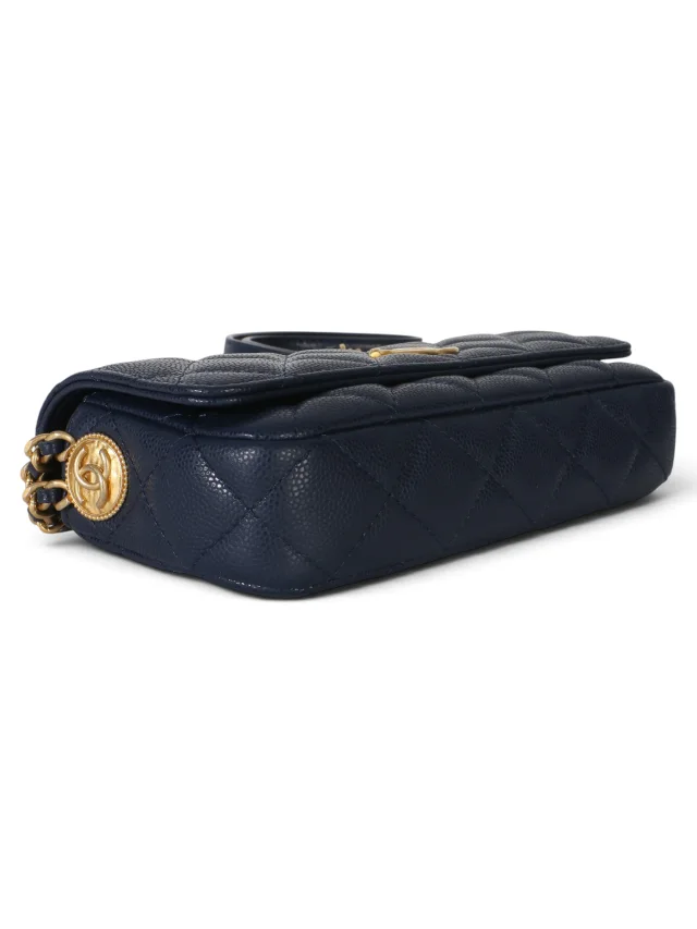 Chanel Navy Caviar Twist Your Buttons Phone Holder in Navy Caviar leather from Season 2 Consign, photo 6 of 9