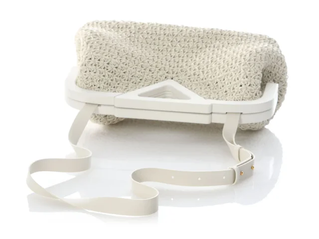 Bottega Veneta White Rubber Crochet The Point Bag in White Woven leather from Ann's Fabulous Finds, photo 7 of 9