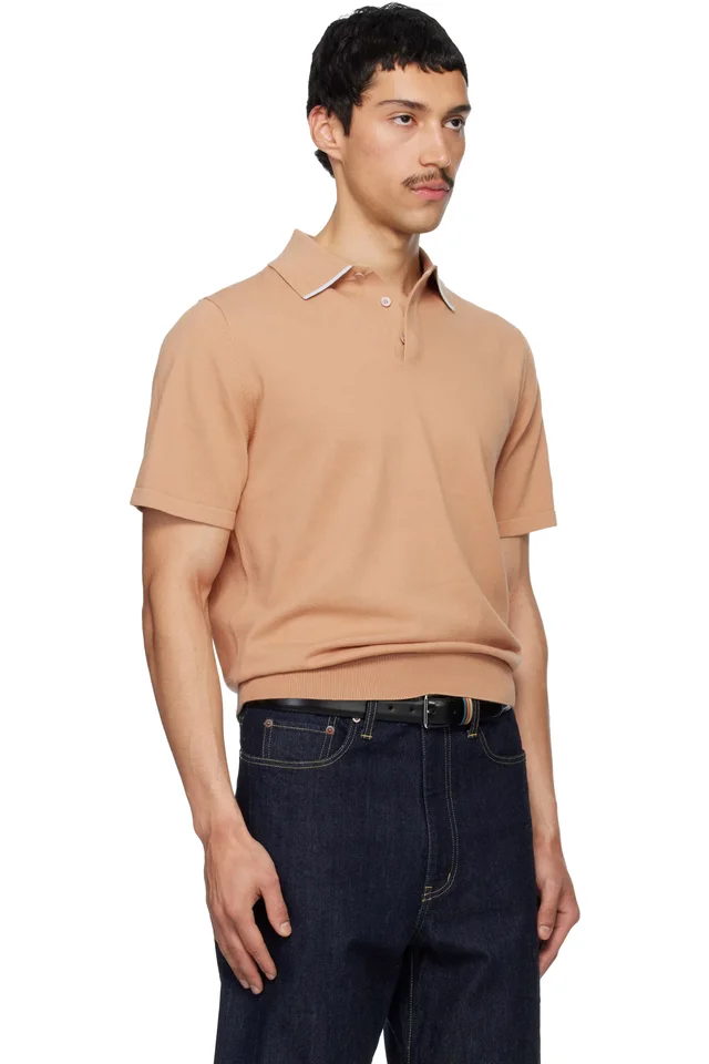 Paul Smith Tan Short Sleeve Polo, photo 2 of 4 from SSENSE